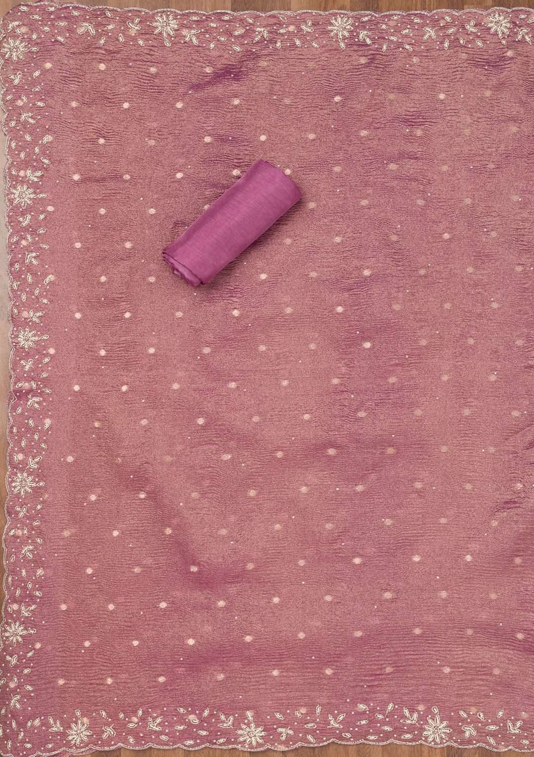 Lavender Zardosi Tissue Unstitched Salwar Suit