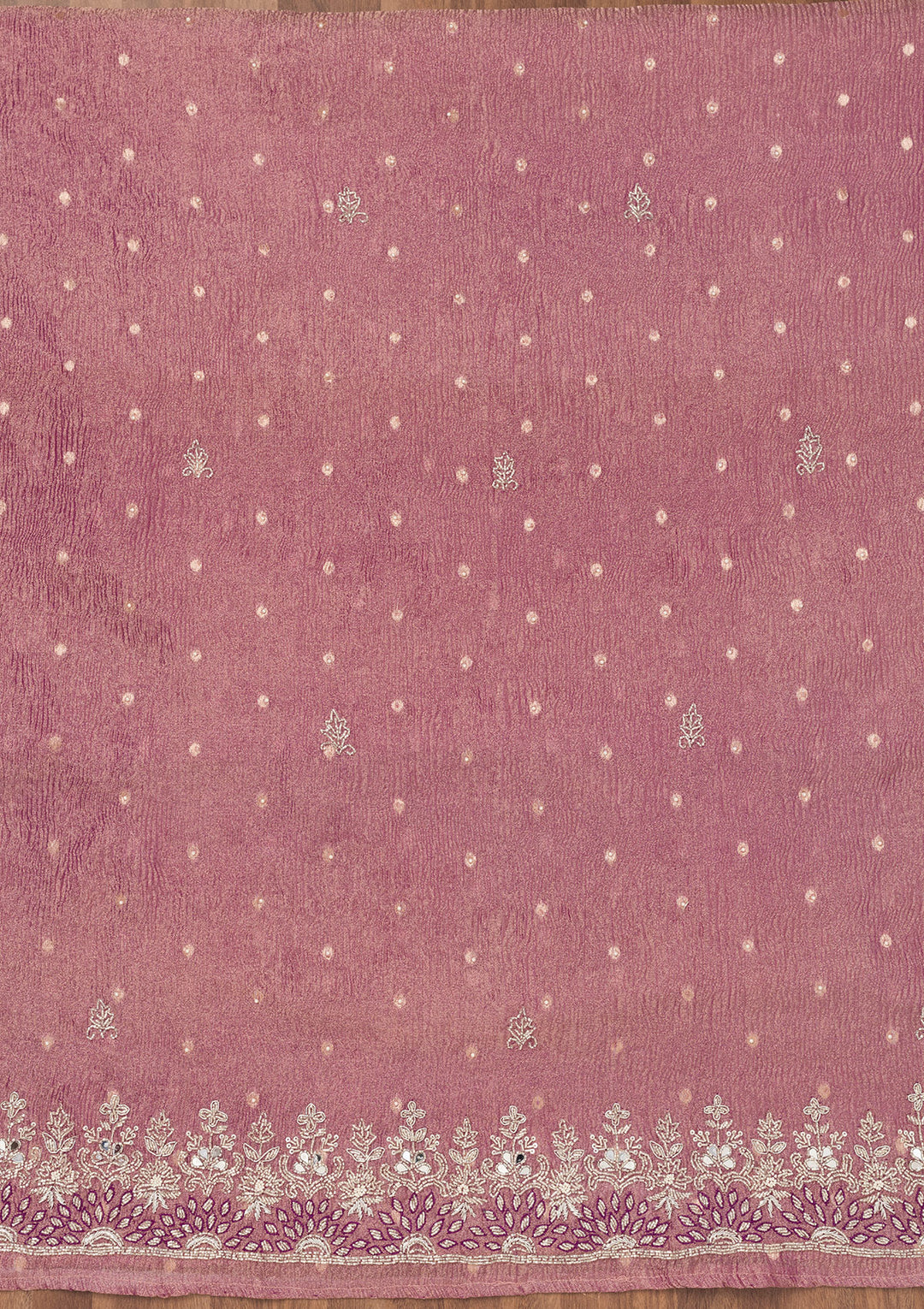Lavender Zardosi Tissue Unstitched Salwar Suit
