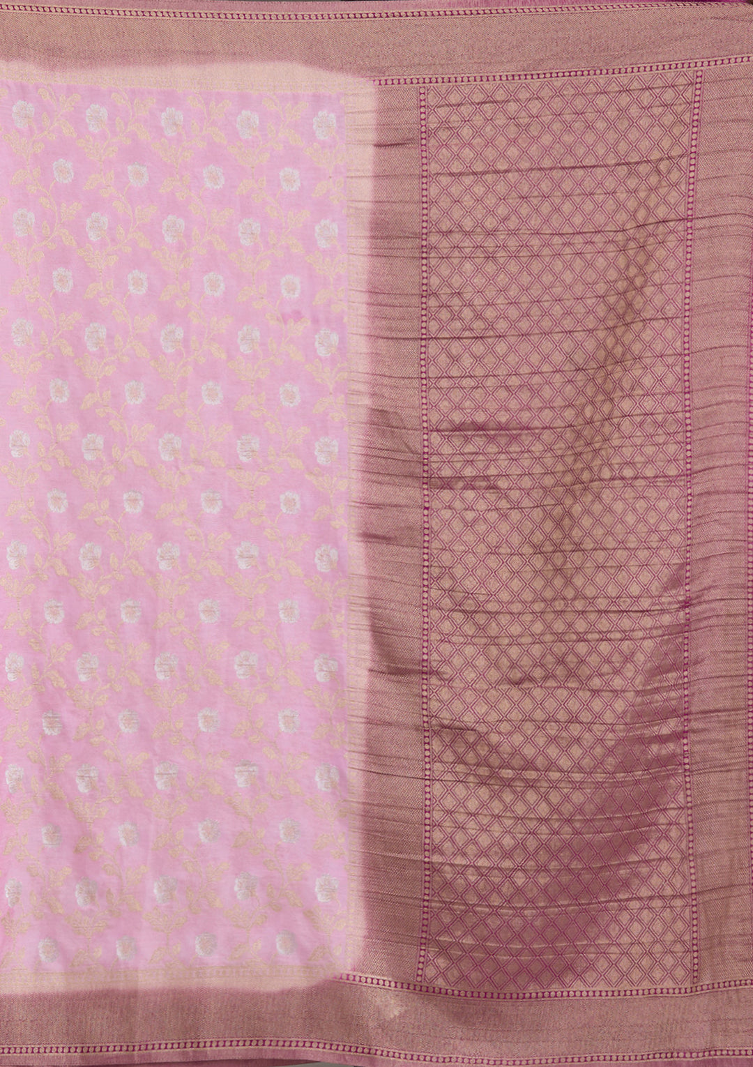 Lavender Zariwork Georgette Saree