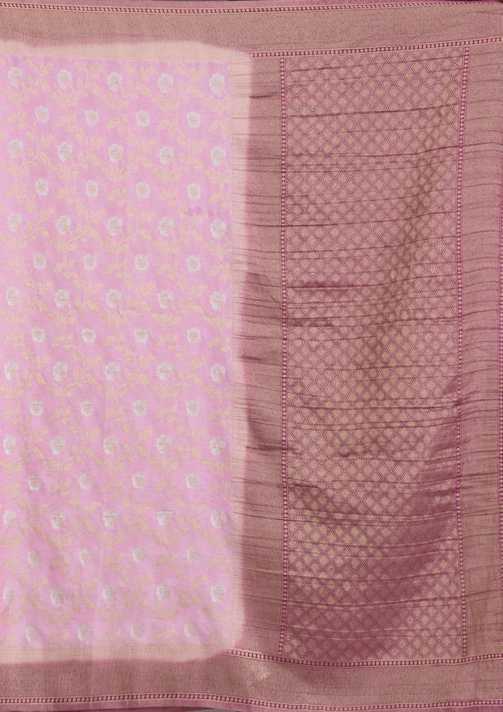 Lavender Zariwork Georgette Saree