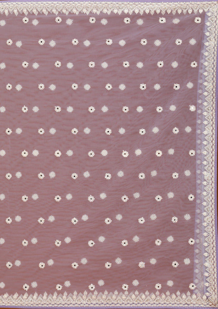 Lavender Zariwork Net Readymade Lehenga
