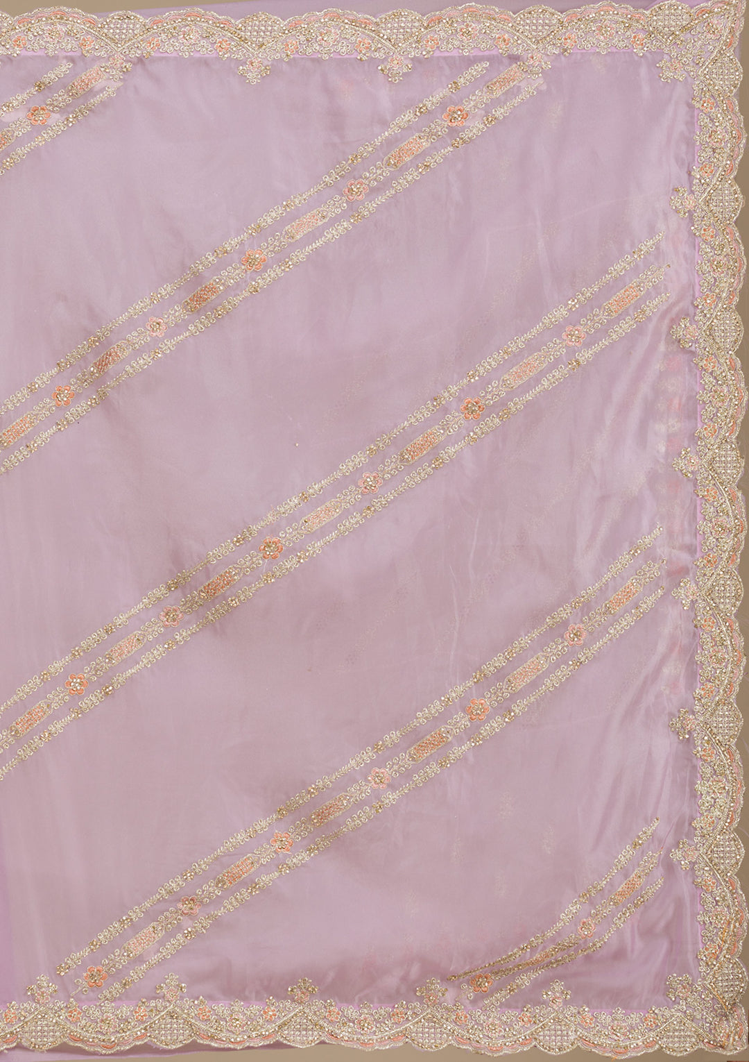 Lavender Zariwork Organza Saree