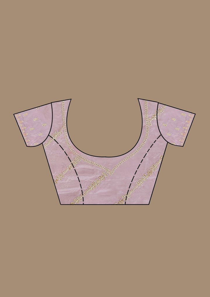 Lavender Zariwork Organza Saree