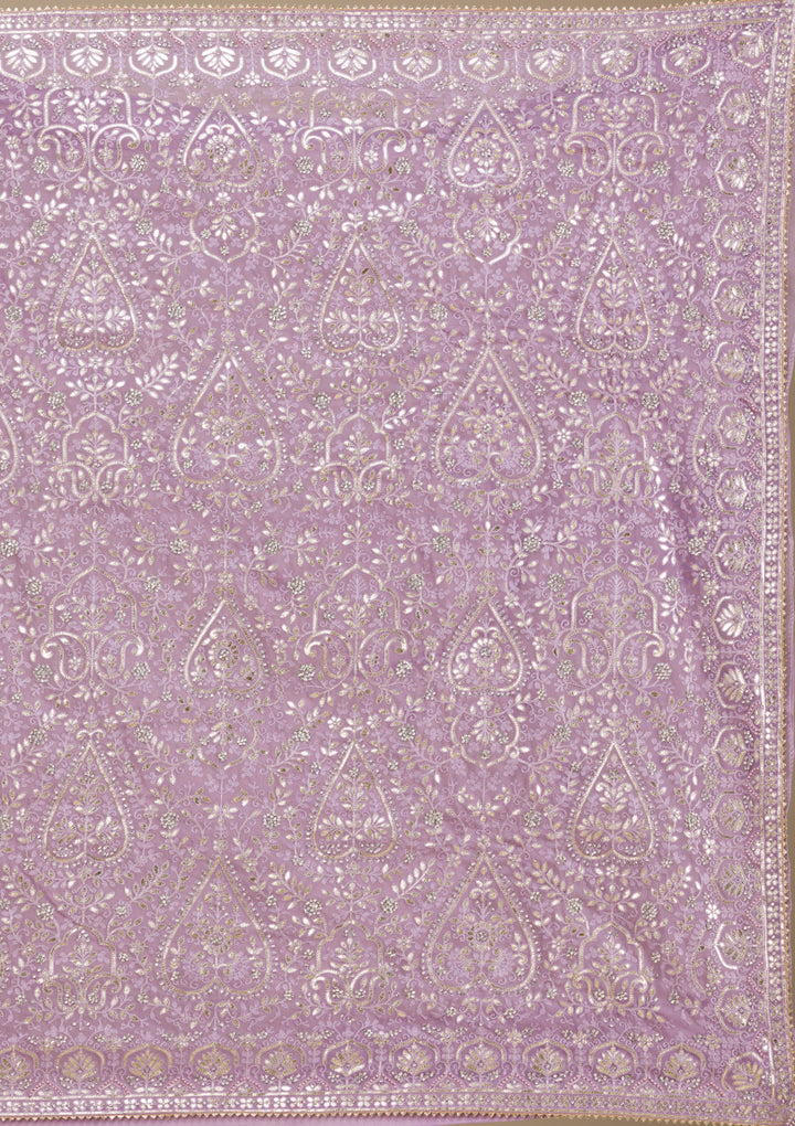 Lavender Zariwork Organza Saree