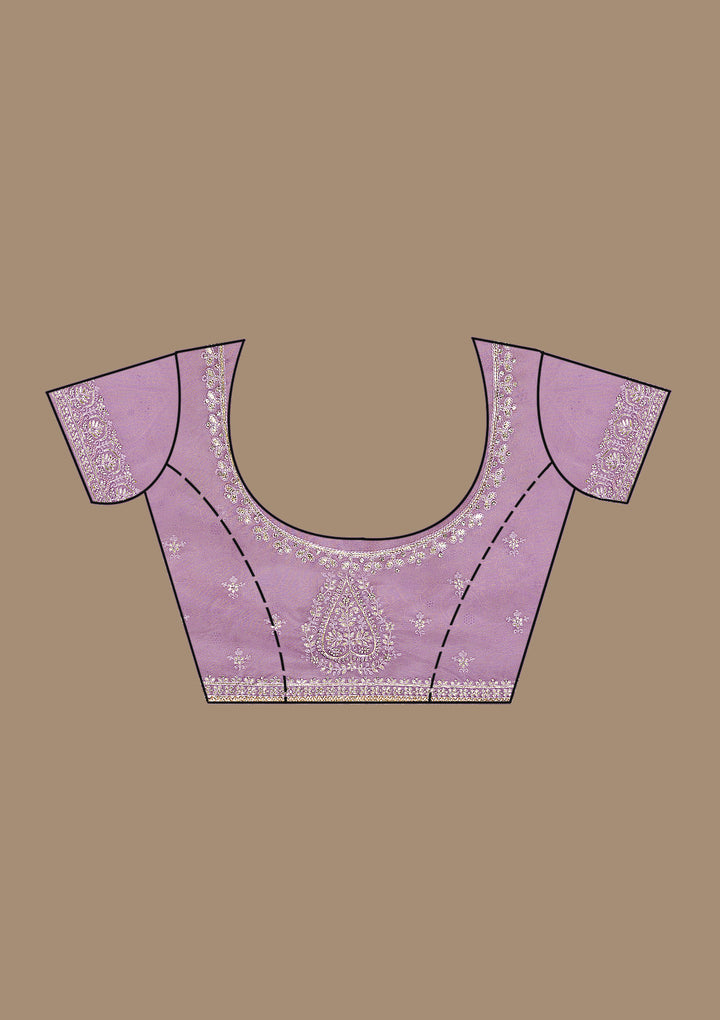Lavender Zariwork Organza Saree