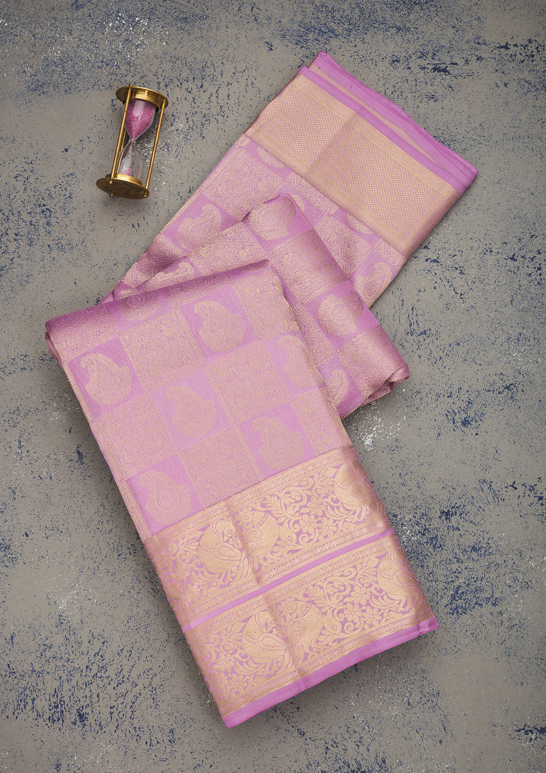 Lavender Zariwork Pure Silk Saree