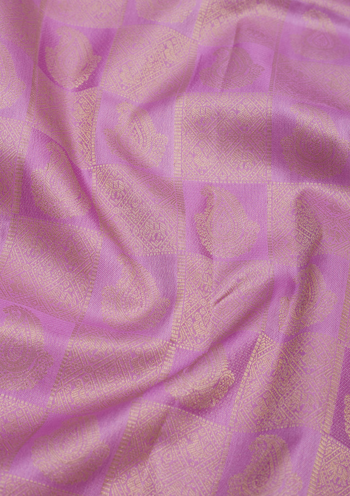 Lavender Zariwork Pure Silk Saree