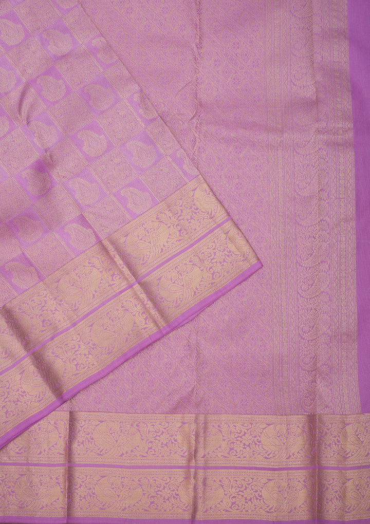 Lavender Zariwork Pure Silk Saree