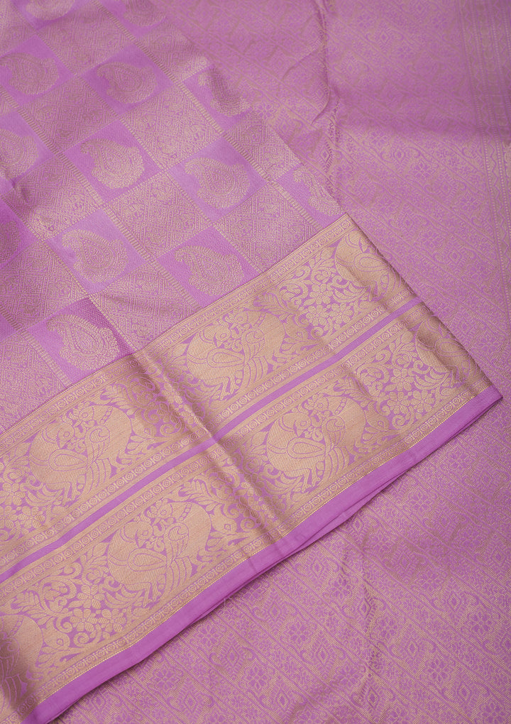 Lavender Zariwork Pure Silk Saree