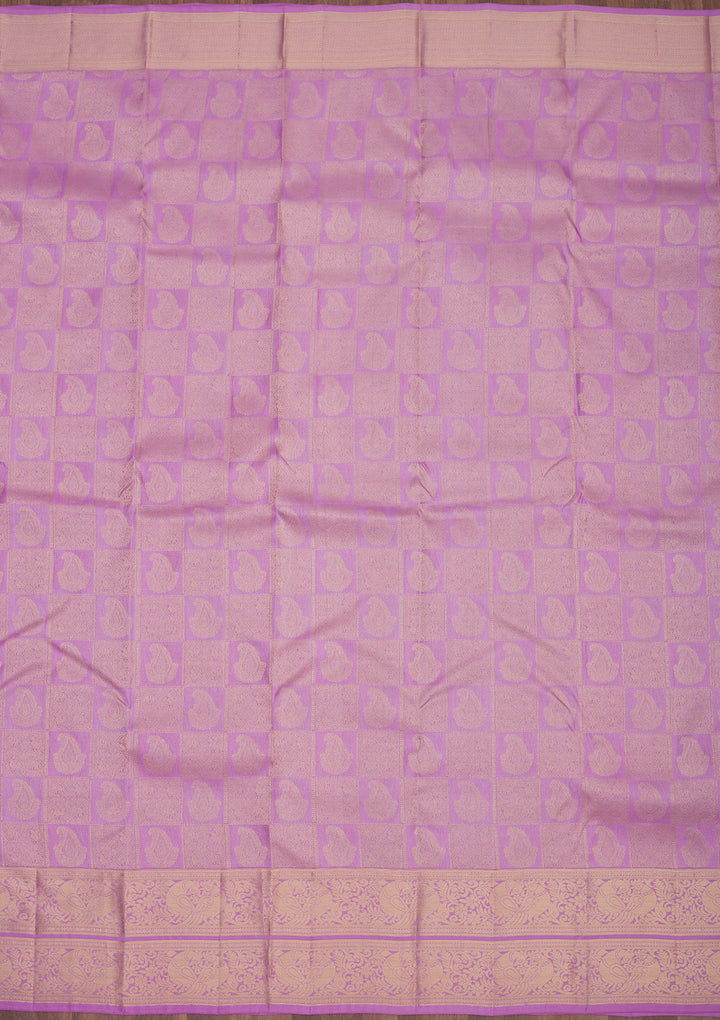 Lavender Zariwork Pure Silk Saree