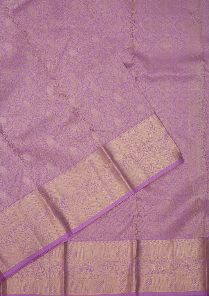 Lavender Zariwork Pure Silk Saree