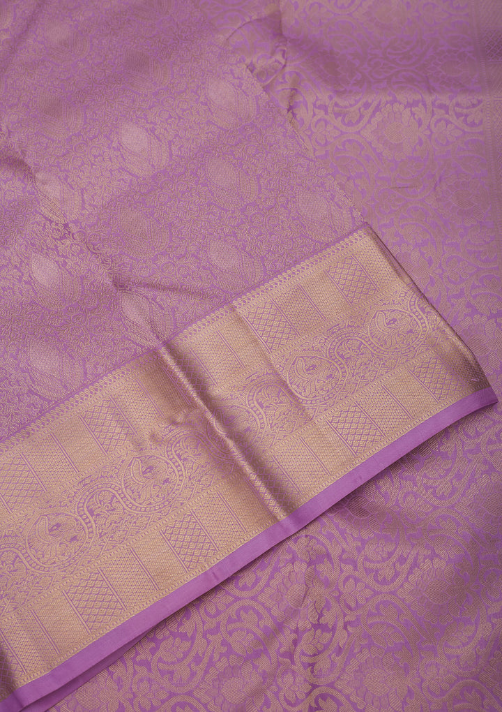 Lavender Zariwork Pure Silk Saree
