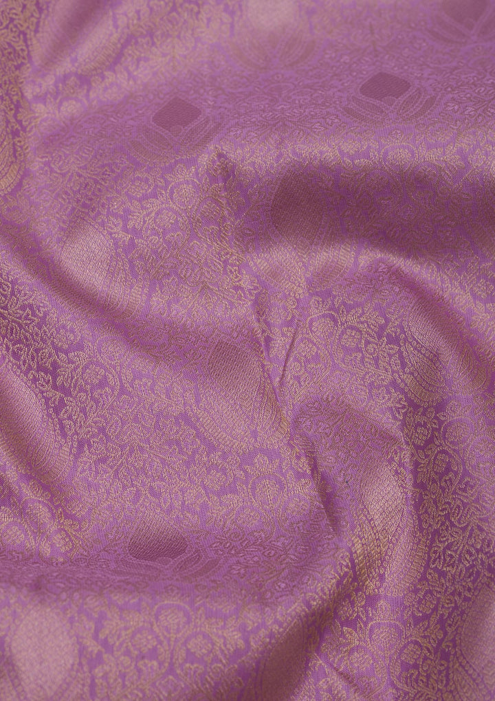 Lavender Zariwork Pure Silk Saree