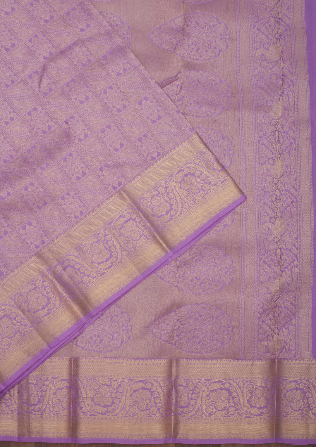 Lavender Zariwork Pure Silk Saree