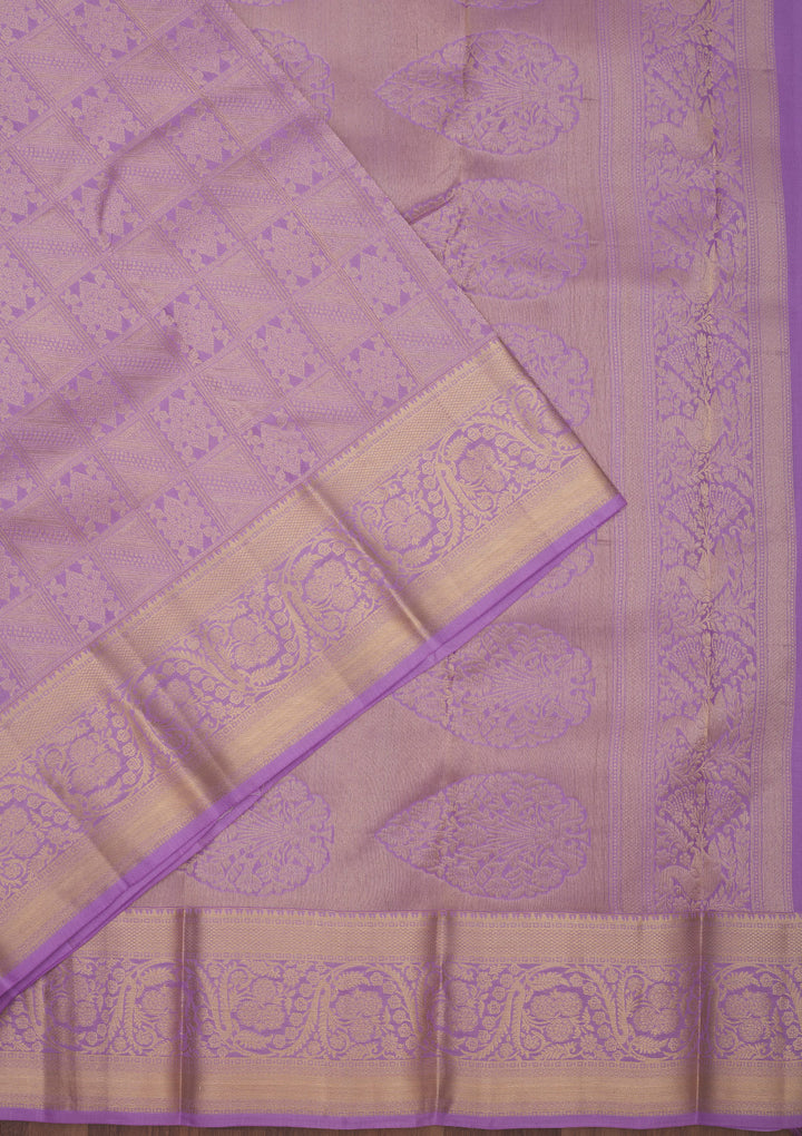 Lavender Zariwork Pure Silk Saree