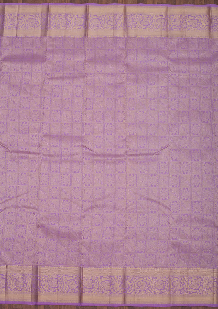 Lavender Zariwork Pure Silk Saree