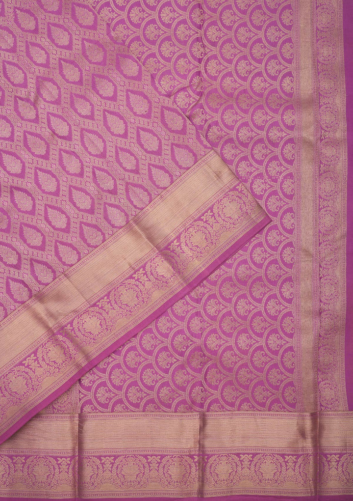 Lavender Zariwork Pure Silk Saree