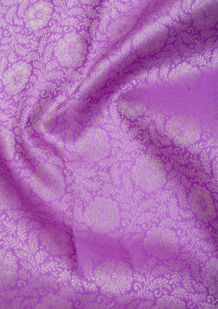 Lavender Zariwork Pure Silk Saree