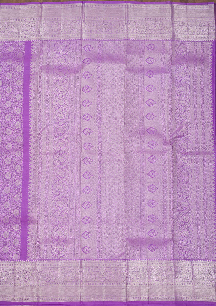 Lavender Zariwork Pure Silk Saree
