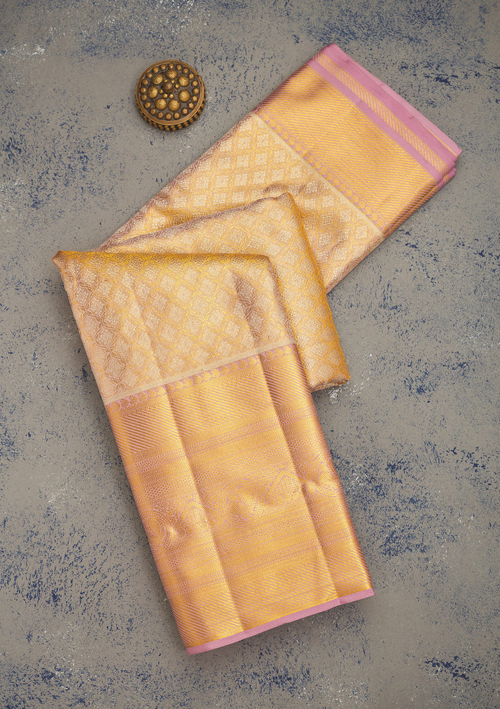 Lavender Zariwork Pure Silk Saree