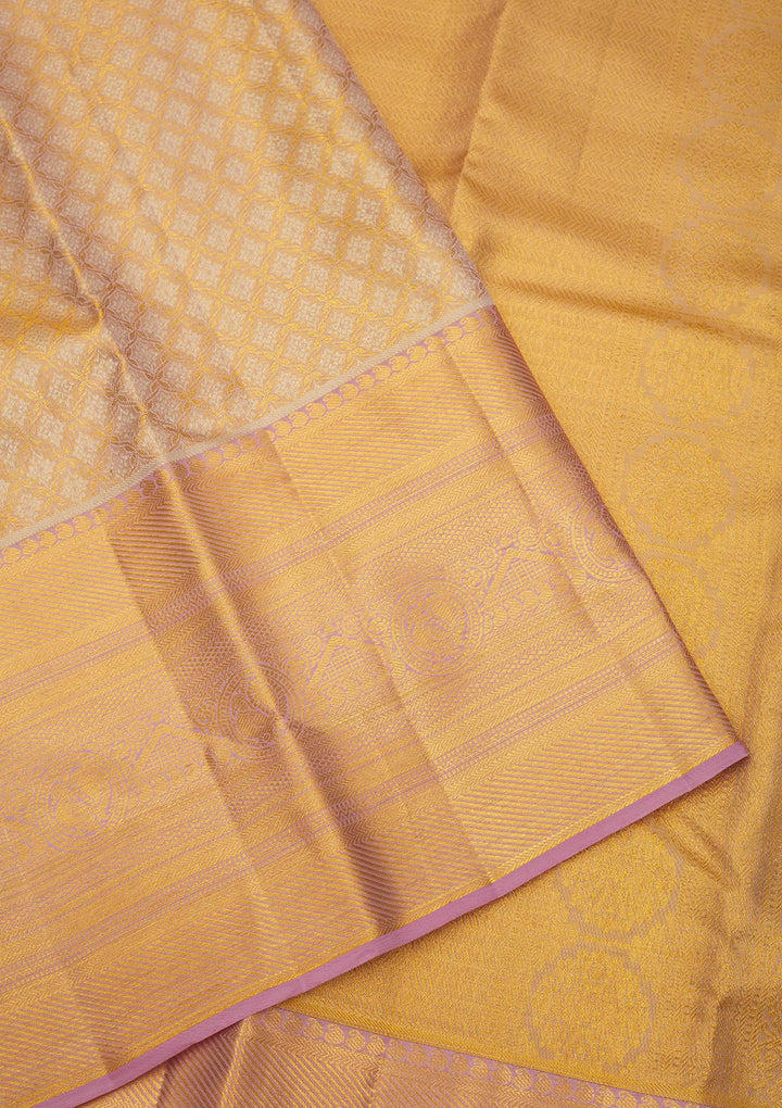 Lavender Zariwork Pure Silk Saree