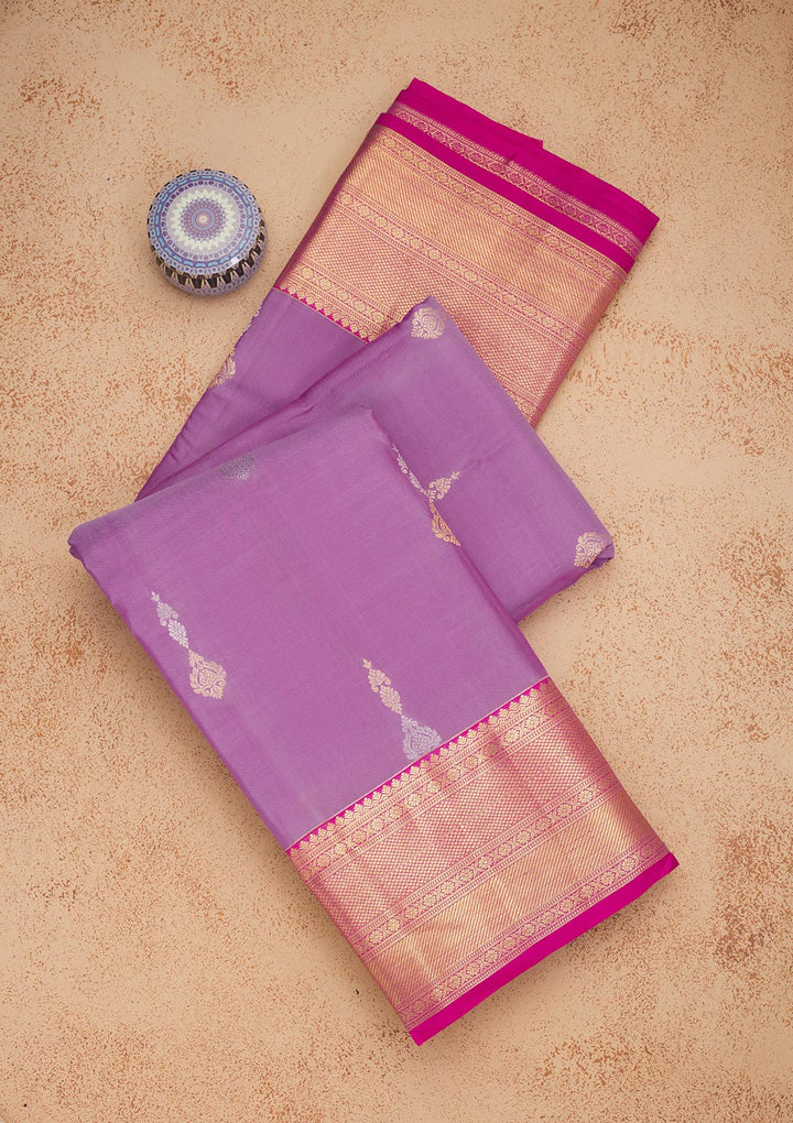 Lavender Zariwork Pure Silk Saree