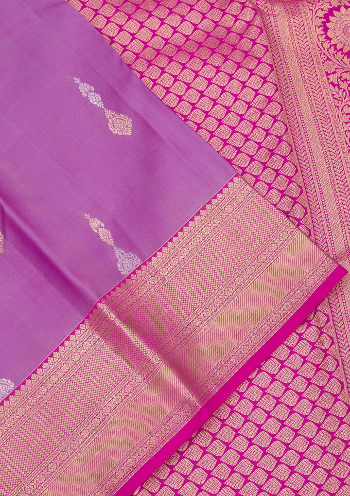 Lavender Zariwork Pure Silk Saree
