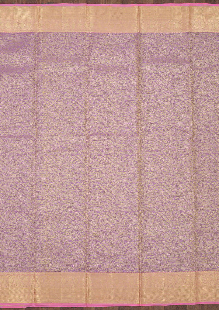 Lavender Zariwork Pure Silk Saree