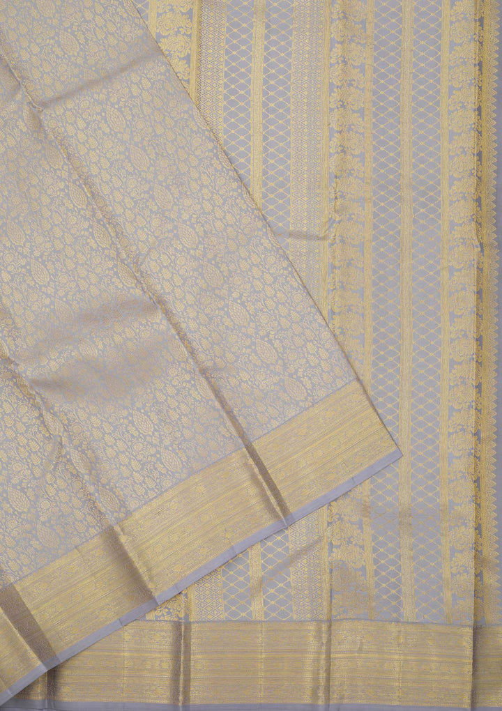 Lavender Zariwork Pure Silk Saree