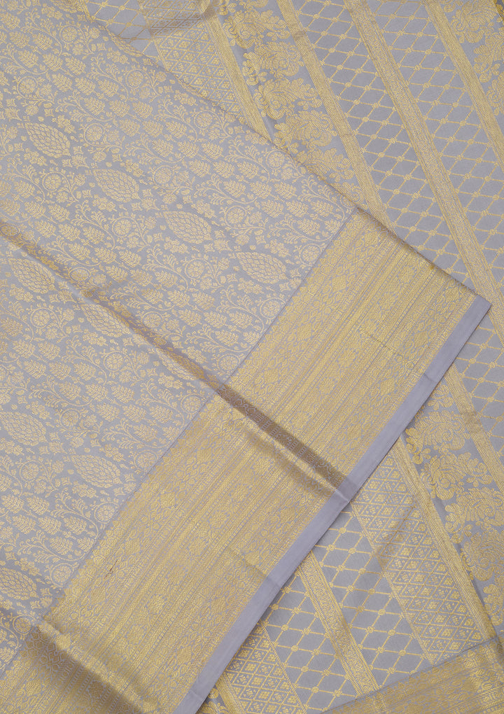 Lavender Zariwork Pure Silk Saree