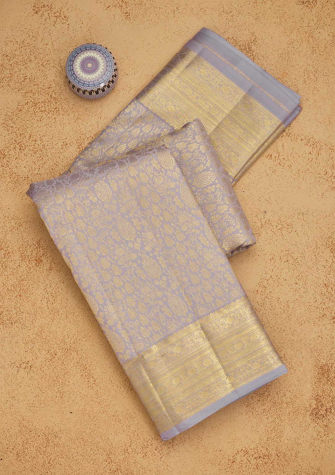 Lavender Zariwork Pure Silk Saree