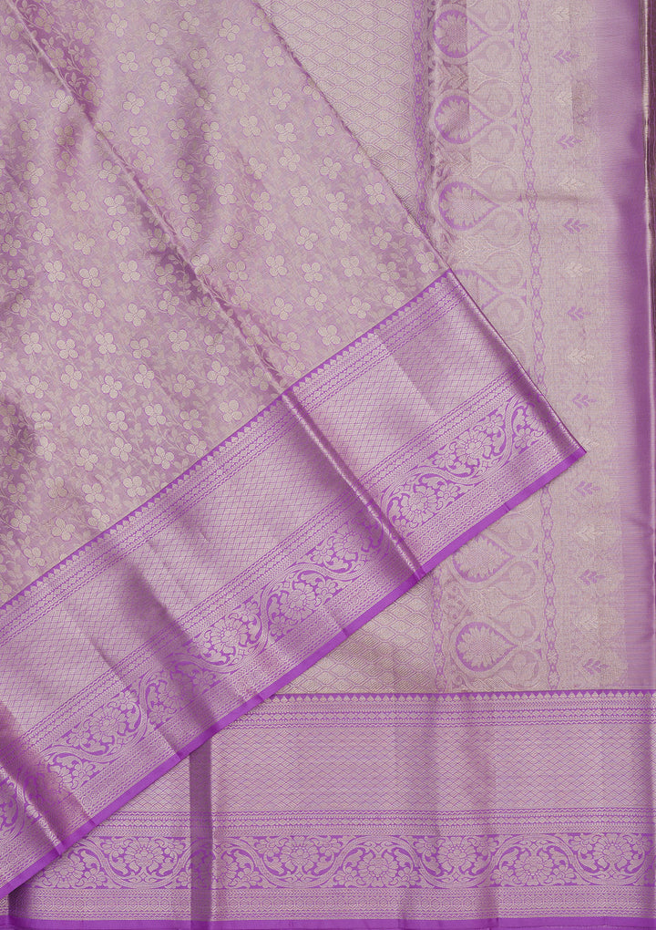 Lavender Zariwork Pure Silk Saree