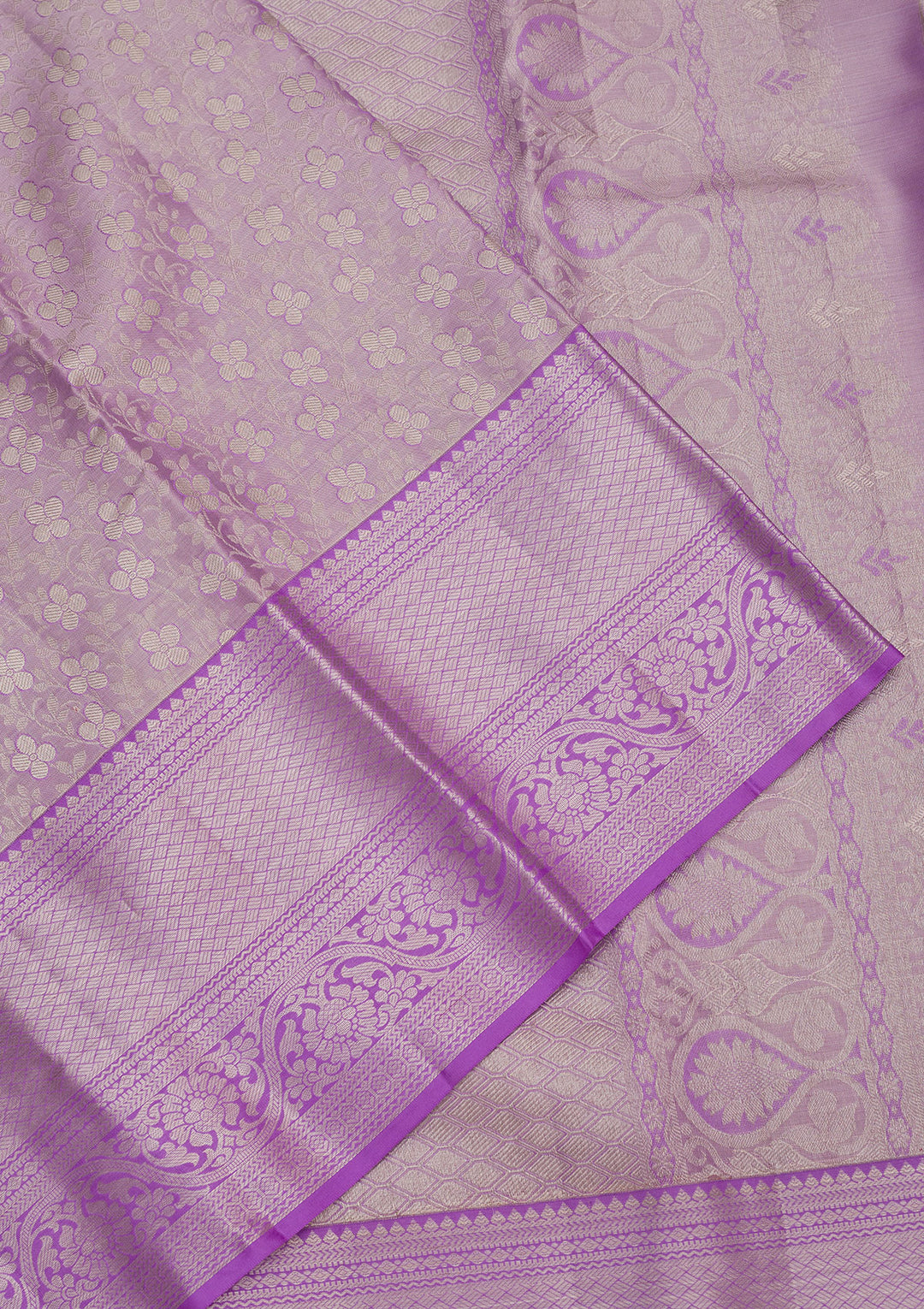 Lavender Zariwork Pure Silk Saree