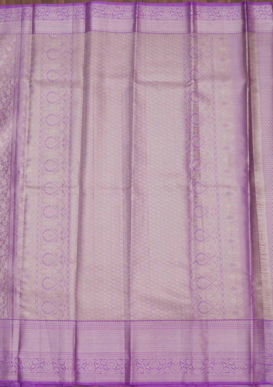 Lavender Zariwork Pure Silk Saree