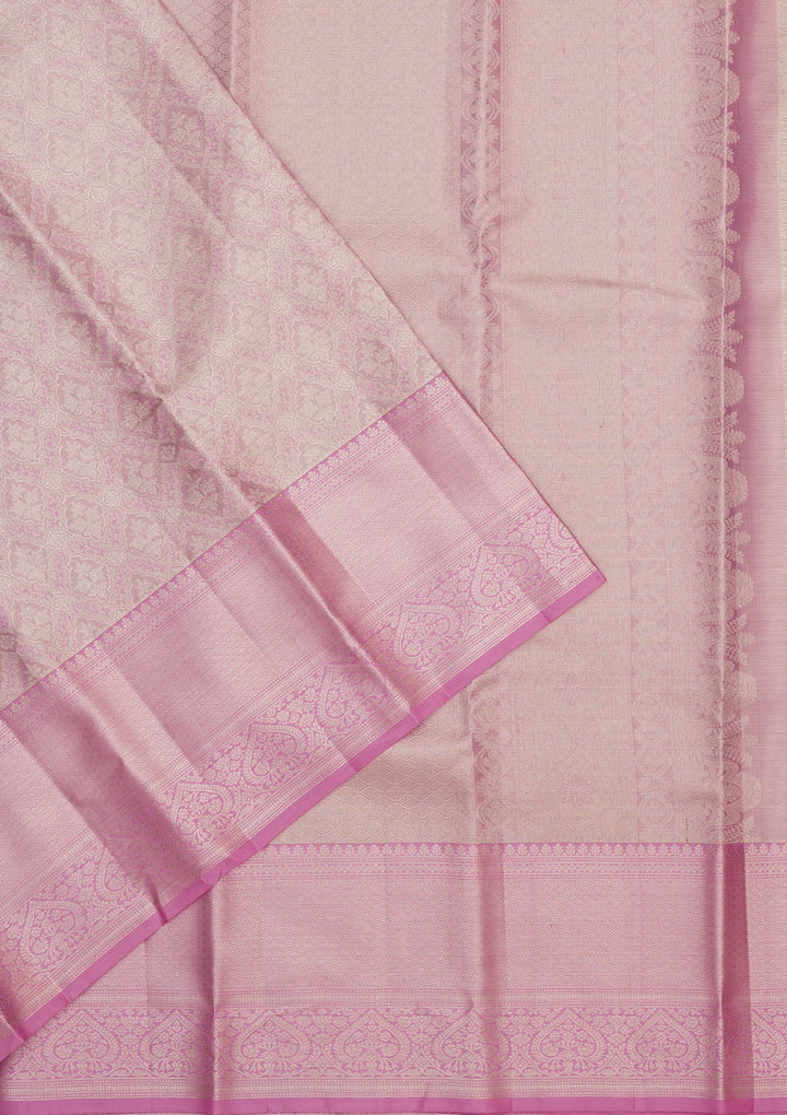 Lavender Zariwork Pure Silk Saree