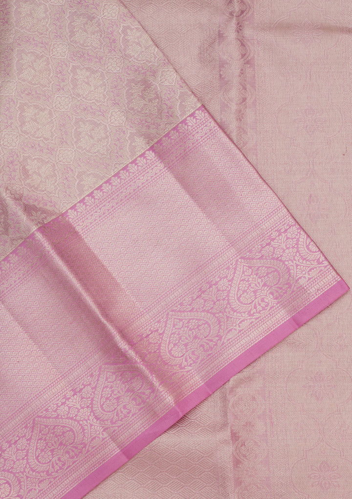 Lavender Zariwork Pure Silk Saree