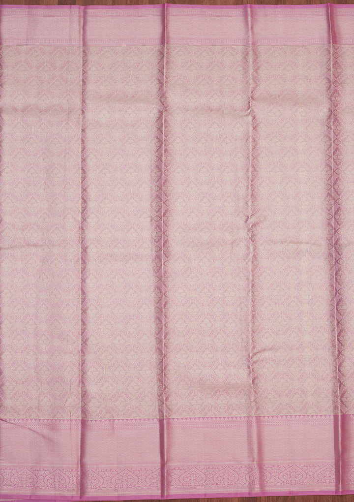 Lavender Zariwork Pure Silk Saree