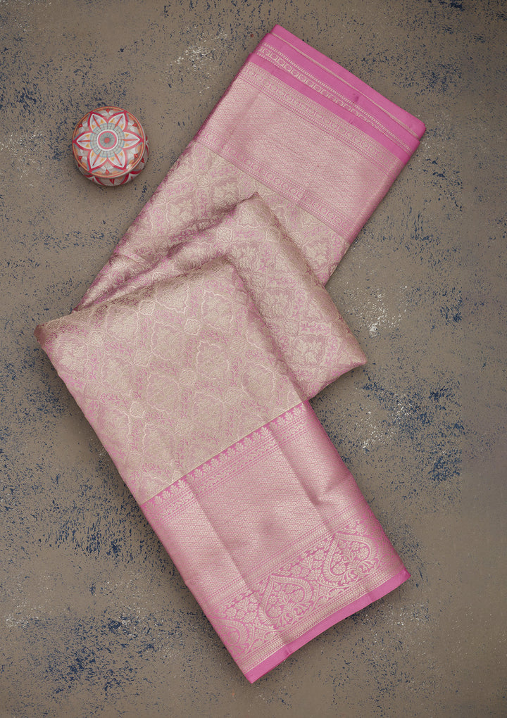 Lavender Zariwork Pure Silk Saree
