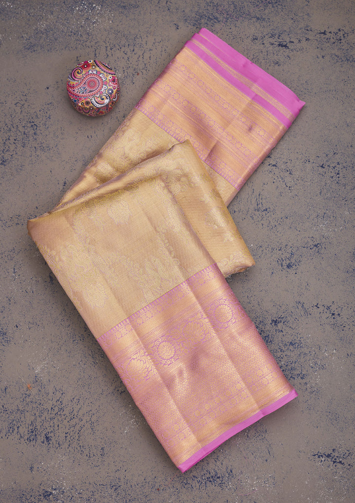 Lavender Zariwork Pure Silk Saree