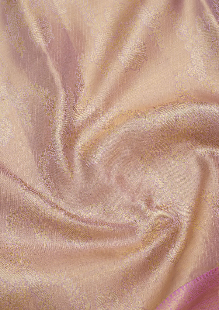 Lavender Zariwork Pure Silk Saree