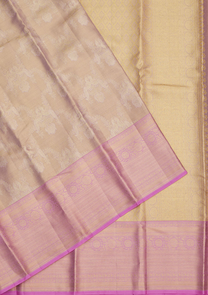 Lavender Zariwork Pure Silk Saree