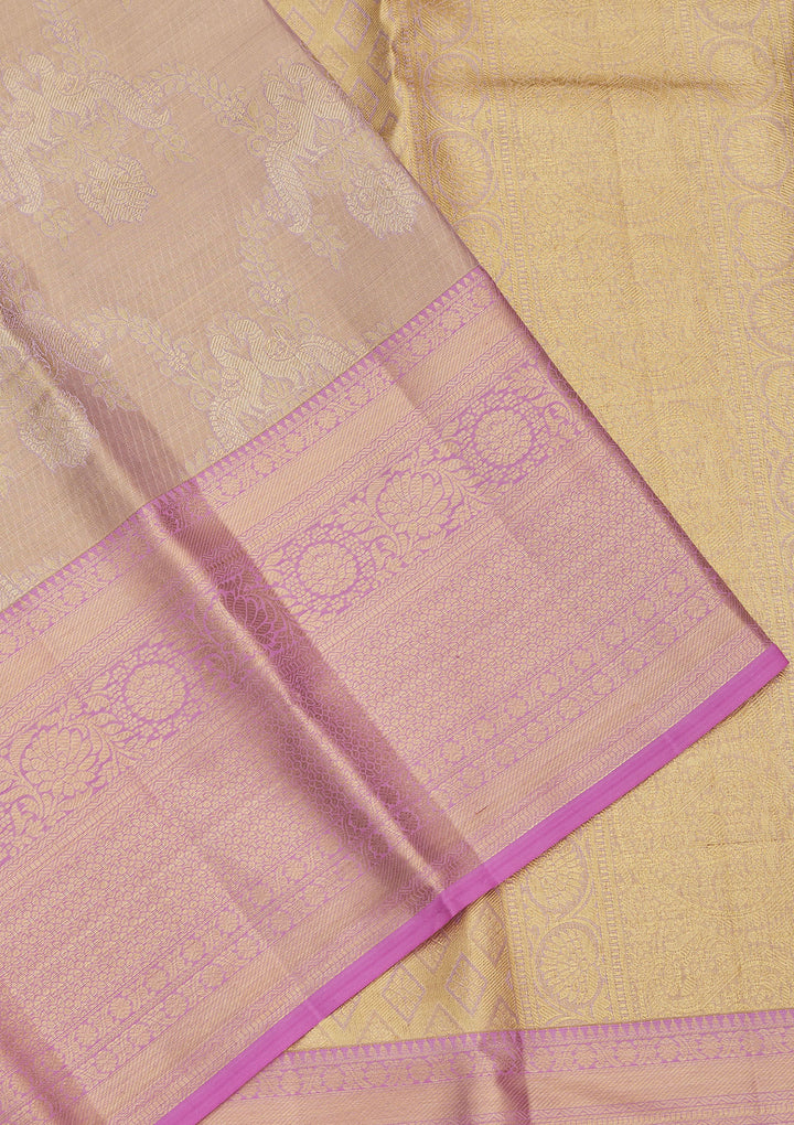 Lavender Zariwork Pure Silk Saree