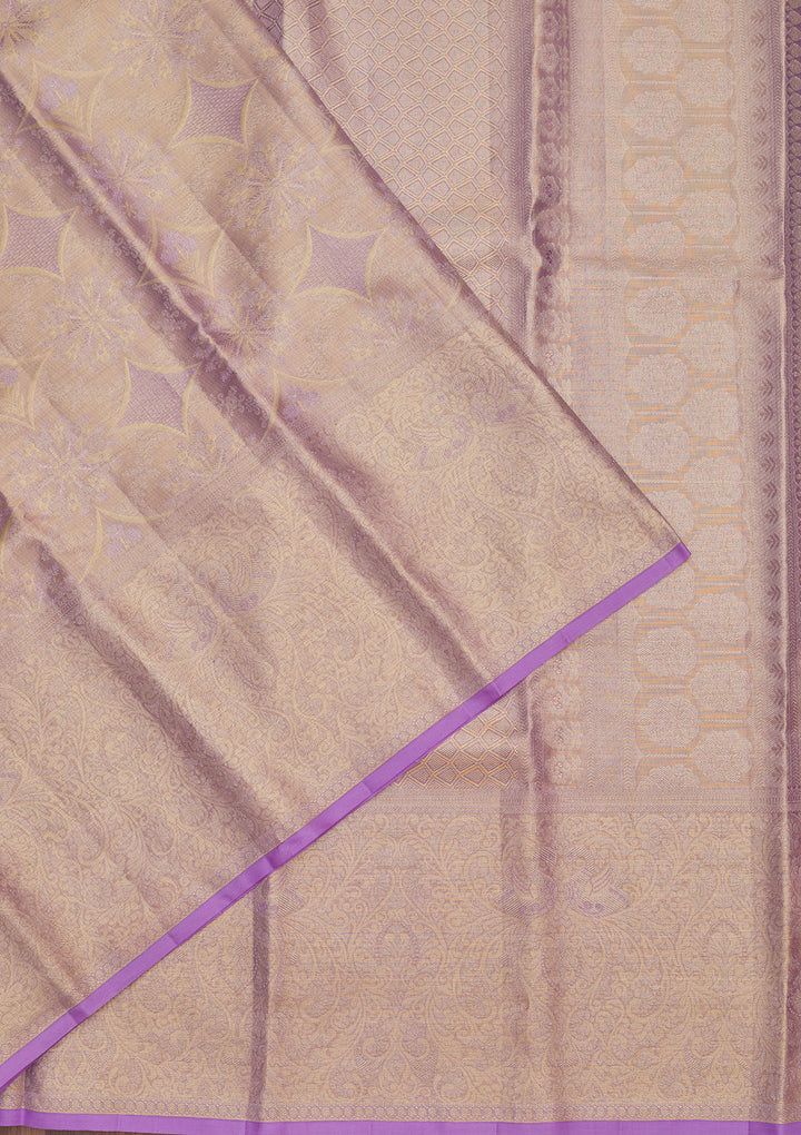 Lavender Zariwork Pure Silk Saree