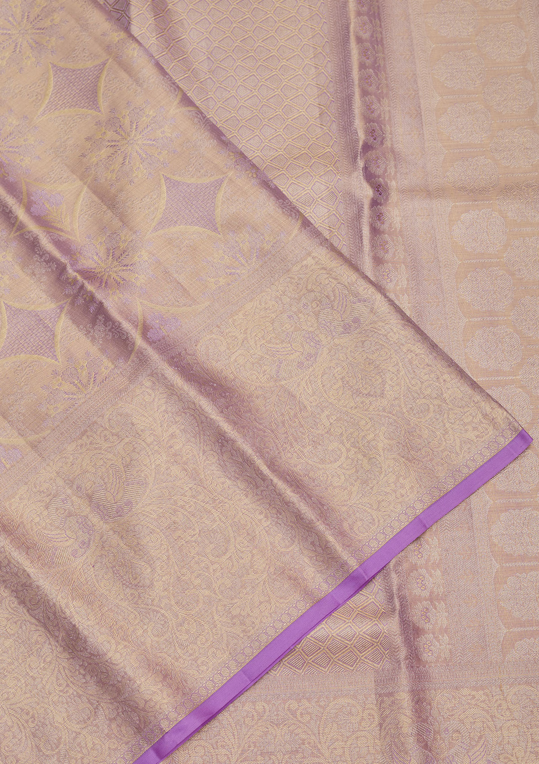 Lavender Zariwork Pure Silk Saree