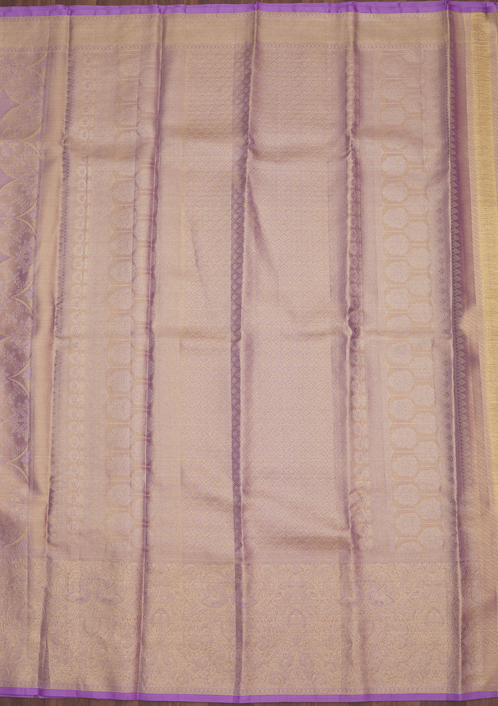 Lavender Zariwork Pure Silk Saree