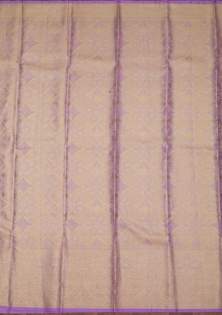 Lavender Zariwork Pure Silk Saree