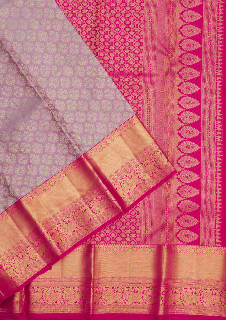 Lavender Zariwork Pure Silk Saree