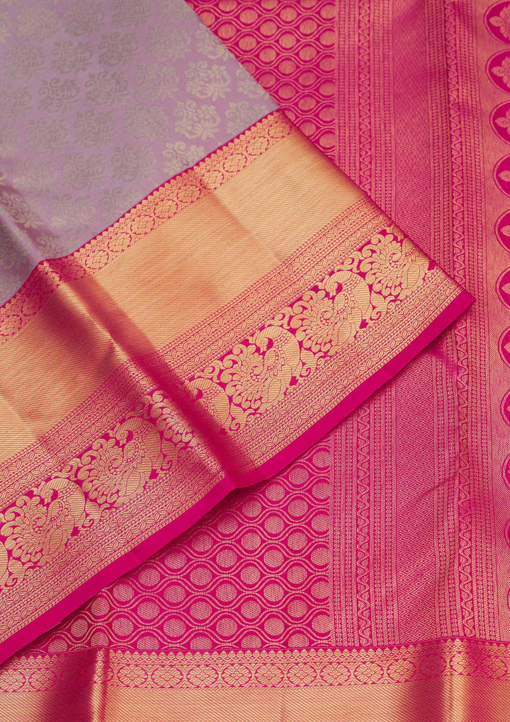 Lavender Zariwork Pure Silk Saree
