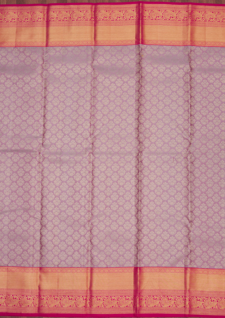 Lavender Zariwork Pure Silk Saree