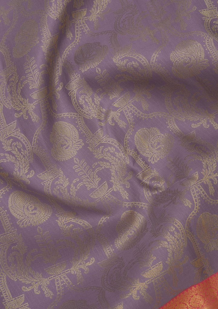 Lavender Zariwork Pure Silk Saree